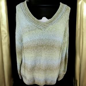 Women's Sweater By SO Good For Life 5 Layer Green Fall Fashion Wear Size Large